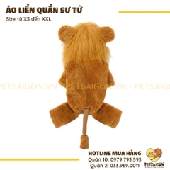 Áo Liền Quần Cho Chó Mèo Hình Sư Tử