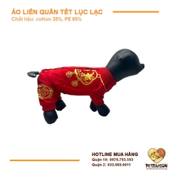Áo Tết Cho Chó Mèo - Áo Liền Quần Tết Lục Lạc