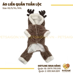 Áo Liền Quần Cho Chó Mèo Hình Tuần Lộc