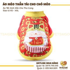 Áo Cho Chó Mèo Hình Mèo Thần Tài