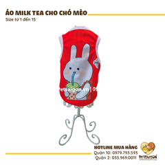 Áo Cho Chó Mèo In Hình Milk Tea