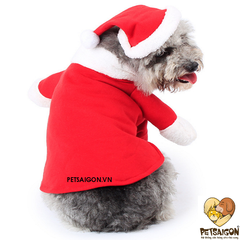 Áo Liền Quần Cho Chó Mèo Cosplay Ông Già Noel