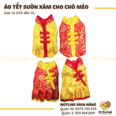 Áo Tết Cho Chó Mèo Dạng Sườn Xám
