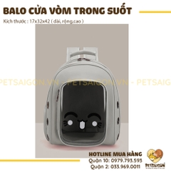Balo Cho Chó Mèo Cửa Vòm Trong Suốt