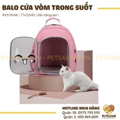 Balo Cho Chó Mèo Cửa Vòm Trong Suốt