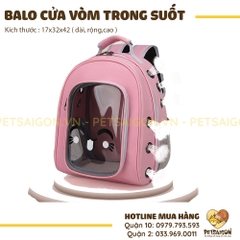 Balo Cho Chó Mèo Cửa Vòm Trong Suốt