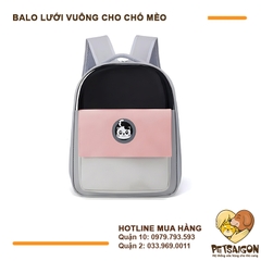 Balo Cho Chó Mèo Lưới Vuông