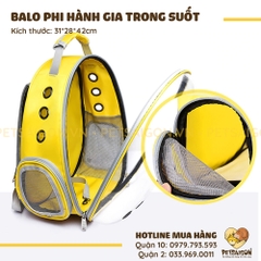 Balo Cho Chó Mèo Phi Hành Gia Trong Suốt