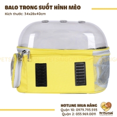 Balo Vận Chuyển Chó Mèo Trong Suốt Hình Mèo