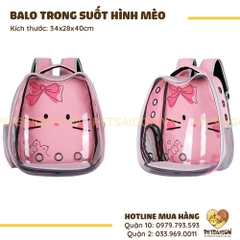 Balo Vận Chuyển Chó Mèo Trong Suốt Hình Mèo