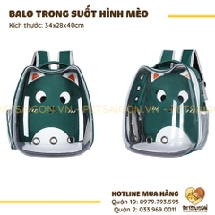 Balo Vận Chuyển Chó Mèo Trong Suốt Hình Mèo