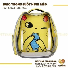 Balo Vận Chuyển Chó Mèo Trong Suốt Hình Mèo