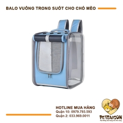 Balo Cho Chó Mèo Vuông Trong Suốt