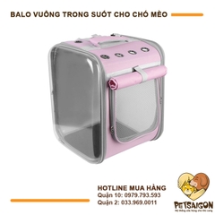 Balo Cho Chó Mèo Vuông Trong Suốt