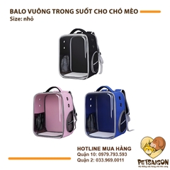 Balo Cho Chó Mèo Vuông Trong Suốt