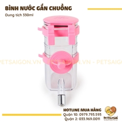 Bình Nước Cho Chó Mèo Bằng Nhựa Gắn Chuồng 330ml