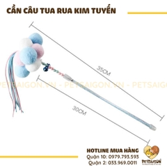 Đồ Chơi Cho Mèo Cần Câu Tua Rua Kim Tuyến