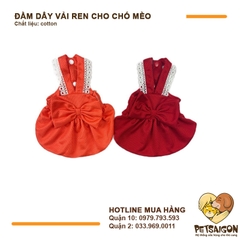 Đầm Cho Chó Mèo - Đầm Dây Vai Ren