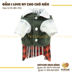 Đầm Cho Chó Mèo In Chữ I Love NY