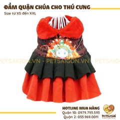 Đầm Cho Chó Mèo Dáng Xòe In Hình Quận Chúa