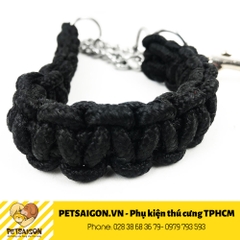 Dây Dắt Cho Chó Lớn Kèm Vòng Cổ Dạng Dây Dù Bím Đan Chéo