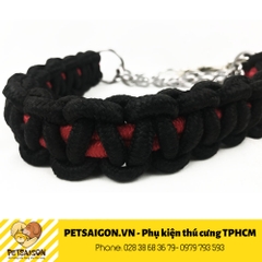 Dây Dắt Cho Chó Lớn Kèm Vòng Cổ Dạng Dây Dù Bím Đan Chéo