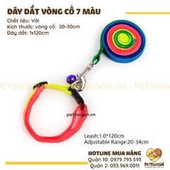 Dây Dắt Cho Chó Mèo Kèm Vòng Cổ 7 Màu
