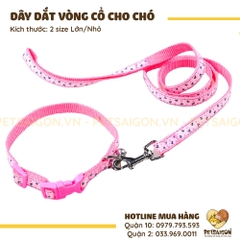 Dây Dắt Cho Chó Mèo Nhỏ Kèm Vòng Cổ