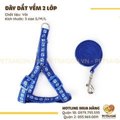 Dây Dắt Yếm Cho Chó Mèo 2 Lớp