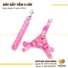 Dây Dắt Yếm Cho Chó Mèo 2 Lớp