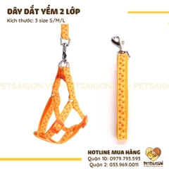 Dây Dắt Yếm Cho Chó Mèo 2 Lớp