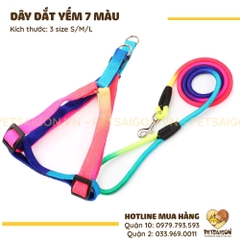 Dây Yếm Dắt Chó Mèo 7 Màu