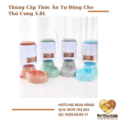 Thùng Cấp Thức Ăn Tự Động Cho Thú Cưng 3.8L