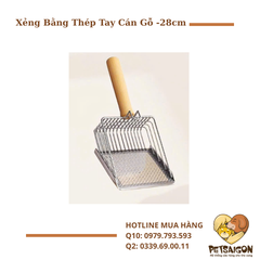 Xẻng bằng thép tay cán gỗ -28cm