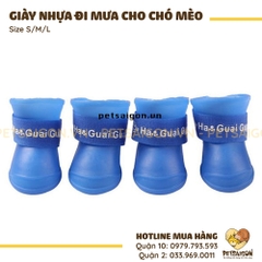 Giày Cho Chó Mèo Mang Đi Mưa Bằng Nhựa