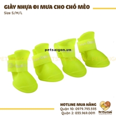 Giày Cho Chó Mèo Mang Đi Mưa Bằng Nhựa