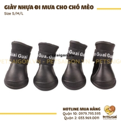 Giày Cho Chó Mèo Mang Đi Mưa Bằng Nhựa