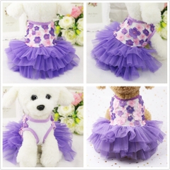 Đầm Cho Chó Mèo Dạng Ren Đính Hoa