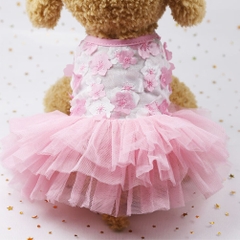 Đầm Cho Chó Mèo Dạng Ren Đính Hoa