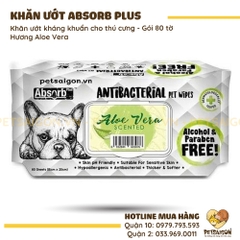 Khăn Giấy Ướt Cho Chó Mèo Absorb Plus Kháng Khuẩn Khử Mùi