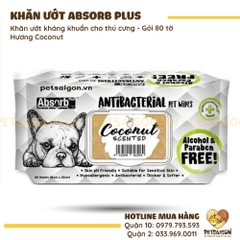 Khăn Giấy Ướt Cho Chó Mèo Absorb Plus Kháng Khuẩn Khử Mùi