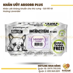 Khăn Giấy Ướt Cho Chó Mèo Absorb Plus Kháng Khuẩn Khử Mùi