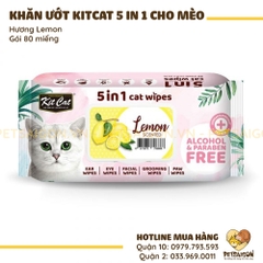 Khăn Ướt Cho Mèo KitCat Kháng Khuẩn  80M