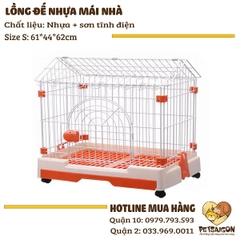 Lồng Cho Chó Mèo Đế Nhựa Cao Cấp Có Mái Nhà