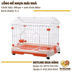 Lồng Cho Chó Mèo Đế Nhựa Cao Cấp Có Mái Nhà