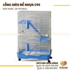Lồng Cho Mèo Đế Nhựa 2 Tầng Mã C95