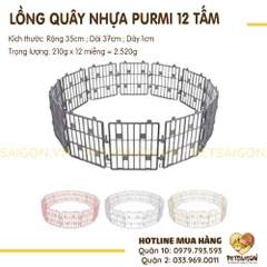 Lồng Quây Cho Chó Mèo Purmi 12 Tấm Nhựa 35x37cm