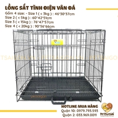 Lồng Cho Chó Mèo Bằng Sắt Tĩnh Điện Vân Đá