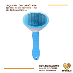 Lược Cho Chó Mèo Chải Lông Rụng Có Nút Bấm