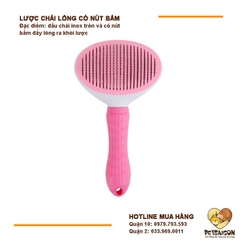 Lược Cho Chó Mèo Chải Lông Rụng Có Nút Bấm